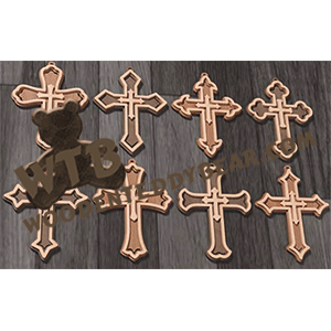 Layered Nested Cross Ornaments | Fretwork Scroll Saw Pattern | Wooden Teddy Bear