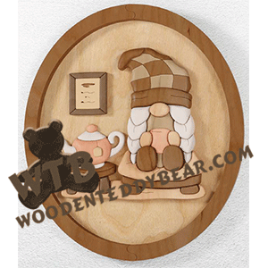 Gnome Tea Lover Segmentation | Fretwork Scroll Saw Pattern | Wooden Teddy Bear