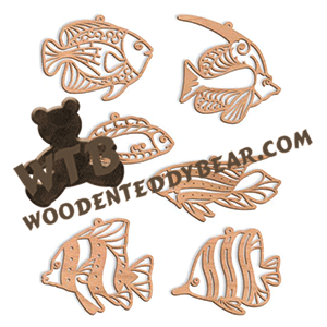 Tropical Fish Filigree Ornaments | Fretwork Scroll Saw Pattern | Wooden Teddy Bear