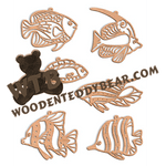 Tropical Fish Filigree Ornaments | Fretwork Scroll Saw Pattern | Wooden Teddy Bear