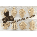 Slotted Filigree Ball Ornaments | Fretwork Scroll Saw Pattern | Wooden Teddy Bear