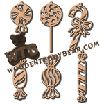 Fretwork Christmas Candy Ornaments | Fretwork Scroll Saw Pattern | Wooden Teddy Bear