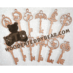 12 Spooky Halloween Keys | Fretwork Scroll Saw Pattern | Wooden Teddy Bear