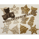 Damask Christmas Ornaments | Fretwork Scroll Saw Pattern | Wooden Teddy Bear