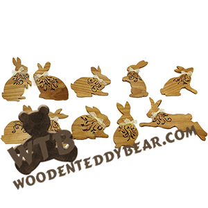 Fretwork Bunny Silhouette Ornaments