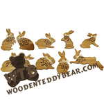 Fretwork Bunny Silhouette Ornaments | Fretwork Scroll Saw Pattern | Wooden Teddy Bear