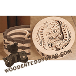 Finished example of Yin Yang Dragons Layered Box | A Fretwork Scroll Saw Pattern from The Wooden Teddy Bear