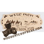 Finished example of Wise Men Still Seek Him Plaque | A Fretwork Scroll Saw Pattern from The Wooden Teddy Bear