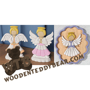 Finished example of Segmentation Angels Set 1 | A Fretwork Scroll Saw Pattern from The Wooden Teddy Bear