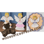 Finished example of Segmentation Angels Set 1 | A Fretwork Scroll Saw Pattern from The Wooden Teddy Bear
