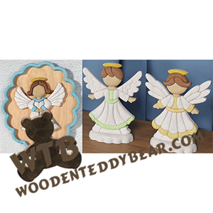 Finished example of Segmentation Angels Set 2 | A Fretwork Scroll Saw Pattern from The Wooden Teddy Bear