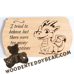 Finished example of I Tried To Behave | A Fretwork Scroll Saw Pattern from The Wooden Teddy Bear