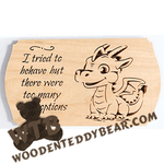 Finished example of I Tried To Behave | A Fretwork Scroll Saw Pattern from The Wooden Teddy Bear