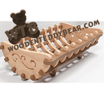 Finished example of Classic Collection - Debutante Basket | A Fretwork Scroll Saw Pattern from The Wooden Teddy Bear