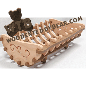 Finished example of Classic Collection - Debutante Basket | A Fretwork Scroll Saw Pattern from The Wooden Teddy Bear