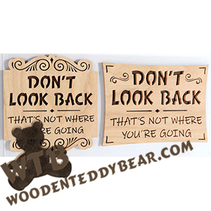 Finished example of Don't Look Back | A Fretwork Scroll Saw Pattern from The Wooden Teddy Bear