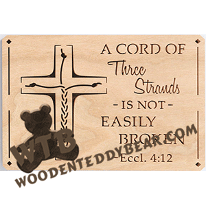 Finished example of A Cord of Three Strands | A Fretwork Scroll Saw Pattern from The Wooden Teddy Bear