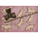 Finished example of Flourish Style Dog Ornaments | A Fretwork Scroll Saw Pattern from The Wooden Teddy Bear