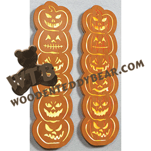 Finished example of Lighted Jack-O-Lantern Totem | A Fretwork Scroll Saw Pattern from The Wooden Teddy Bear