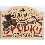 Finished example of Spooky Season Jack-O-Lantern  | A Fretwork Scroll Saw Pattern from The Wooden Teddy Bear