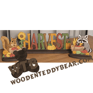 Finished example of Harvest Segmentiation Set | A Fretwork Scroll Saw Pattern from The Wooden Teddy Bear
