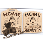 Finished example of Home is Where Your Honey Is | A Fretwork Scroll Saw Pattern from The Wooden Teddy Bear