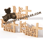 Finished example of Christian Standing Word Art Set 10 | A Fretwork Scroll Saw Pattern from The Wooden Teddy Bear