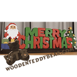 Finished example of Merry Christmas & Santa Segmentation | A Fretwork Scroll Saw Pattern from The Wooden Teddy Bear