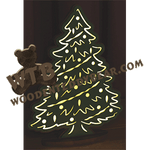 Finished example of Standing Lighted Christmas Tree | A Fretwork Scroll Saw Pattern from The Wooden Teddy Bear