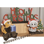 Finished example of Meowy Christmas Kittens Segmentation Set | A Fretwork Scroll Saw Pattern from The Wooden Teddy Bear