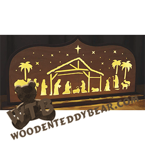 Finished example of Standing Lighted Nativity Scene | A Fretwork Scroll Saw Pattern from The Wooden Teddy Bear