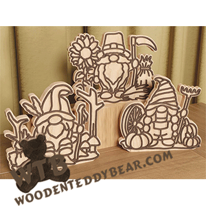 3 Fretwork Layered Harvest Gnomes