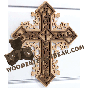 Layered Flourish Pattern Cross