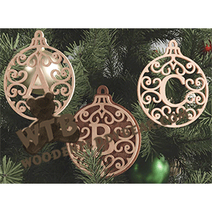 Filigree Monogram Round Ornaments
