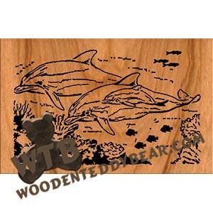 Dolphin Family fretwork scroll saw pattern | The Wooden Teddy Bear