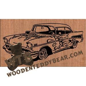 Bob's Flamed 1957 Chevy fretwork scroll saw pattern | The Wooden Teddy Bear