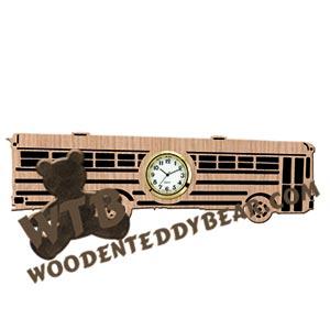 School Bus Clock fretwork scroll saw pattern | The Wooden Teddy Bear