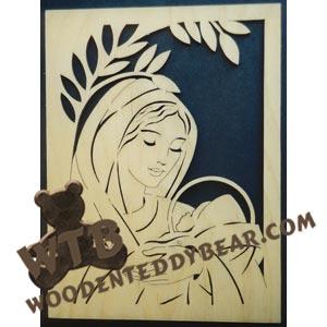 Mary & Baby Jesus fretwork scroll saw pattern | The Wooden Teddy Bear