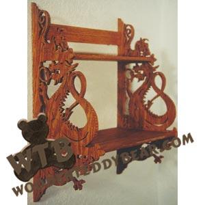 Dragon Shelf fretwork scroll saw pattern | The Wooden Teddy Bear