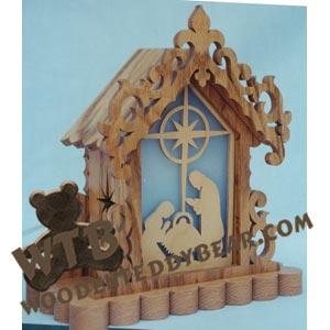 Nativity Night Light fretwork scroll saw pattern | The Wooden Teddy Bear