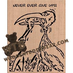 Never Give Up Fretwork Scroll Saw Pattern | The Wooden Teddy Bear