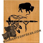 Peace Pipe with Buffalo Fretwork Scroll Saw Pattern | The Wooden Teddy Bear