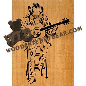 country guitar player silhouette