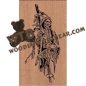 Indian with Lance Fretwork Scroll Saw Pattern | The Wooden Teddy Bear