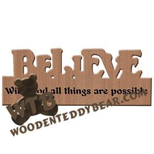 Believe Fretwork Scroll Saw Pattern | The Wooden Teddy Bear