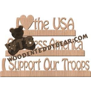 Patriotic Set Fretwork Scroll Saw Pattern | The Wooden Teddy Bear