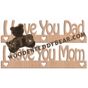 I Love You Dad/Mom Set Fretwork Scroll Saw Pattern | The Wooden Teddy Bear