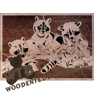 Raccoons Fretwork Scroll Saw Pattern | The Wooden Teddy Bear