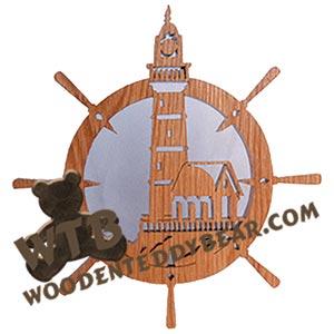 Ship's Wheel Lighthouse Fretwork Scroll Saw Pattern | The Wooden Teddy Bear