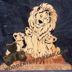 Lion Family Fretwork Scroll Saw Pattern | The Wooden Teddy Bear
